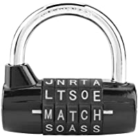 Los mejores  - Gimnasio Locker Lock- Bloqueo de palabras de 5 letras- Candado con combinación de candado de seguridad Cerradura con…